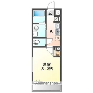 クロスビレッジ【102号室】の間取り