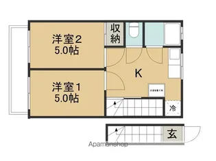 コーポ永友【B201号室】の間取り