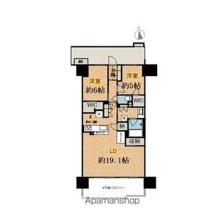 オーベルグランディオ八王子エアーズ【14階】の間取り