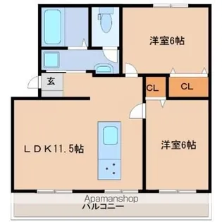 高洲マンション【505号室】の間取り