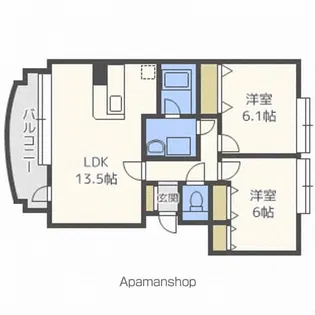 ノウブル大麻【3階】の間取り