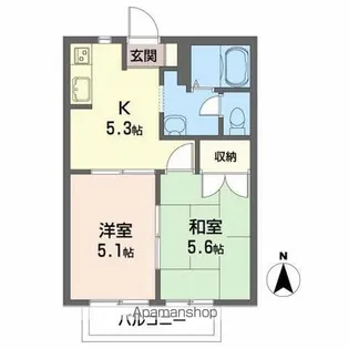 ディアス日和田A【2階】の間取り