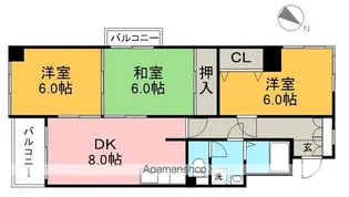 ヒルサイド小高坂【1階】の間取り