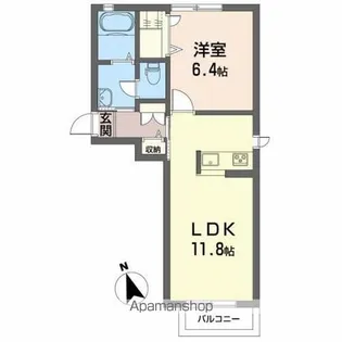 ランドスケープA【203号室】の間取り