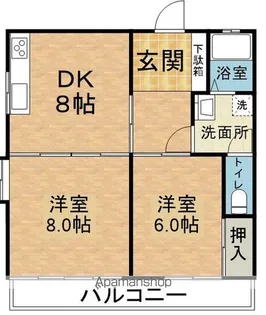 花園コーポ【202号室】の間取り