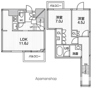 アーバンフラッツ目黒本町【2階】の間取り