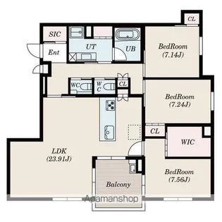 レジーナコート上杉【3階】の間取り