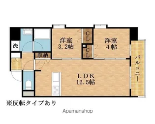 ルフォンプログレ南森町【4階】の間取り