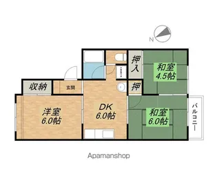 ハイツ北村【102号室】の間取り