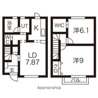 2LDKの間取り画像