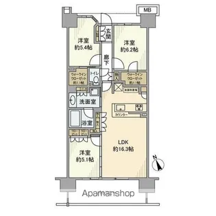 パークシティ柏の葉キャンパスサウスフロント【10階】の間取り