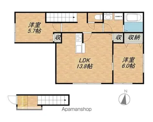 神照町賃貸住宅 A棟【1号室】の間取り