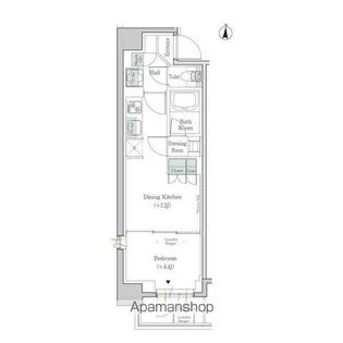 ワンルーフレジデンス錦糸町【5階】の間取り