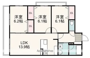 メゾンド・トラスト稲川【205号室】の間取り