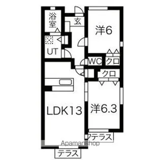 グランコートⅡ【1階】の間取り