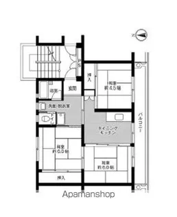 ビレッジハウス北上第二1号棟【404号室】の間取り