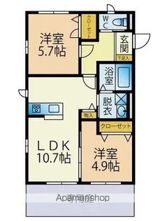 シュラインヒルズ香椎【101号室】の間取り