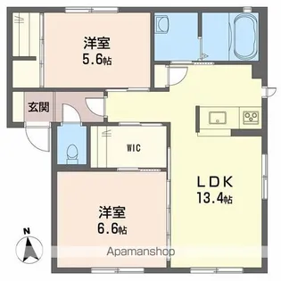 メゾンシャルム B棟【1階】の間取り