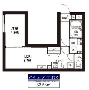 レピュア曙橋駅前レジデンス【1階】の間取り