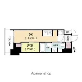 ルネフラッツ松屋町駅前【2階】の間取り