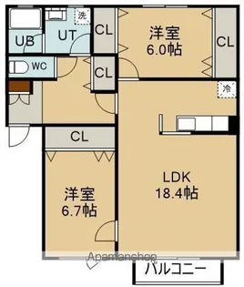 ルーチェ.Ⅱ【2階】の間取り
