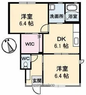 シャーメゾンエリル A棟【1階】の間取り
