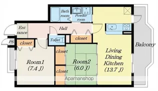 アミカル石山【302号室】の間取り
