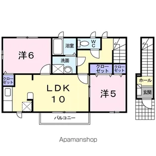 シュティル 鏡 B【2階】の間取り