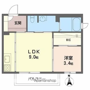 リヴェール紀三井寺【202号室】の間取り