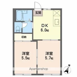 インペリアル香久山【102号室】の間取り