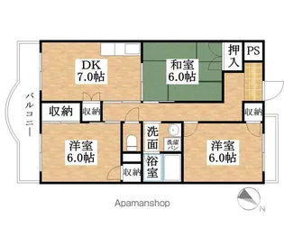 サンハイツ白山【1階】の間取り