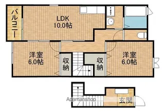 RIVEテラスC【2階】の間取り