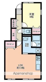 ルミナスコート馬橋【1階】の間取り