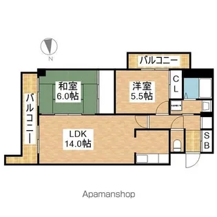 エストマール川名【1階】の間取り