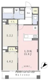 グランカレ 世田谷松原【205号室】の間取り