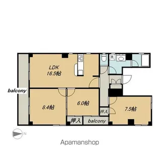 サニーサイドⅢ【2A号室】の間取り