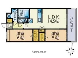 2LDKの間取り画像