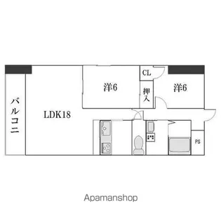 LONESTAR茶屋ヶ坂【2階】の間取り