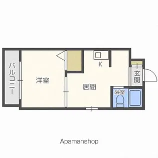 グランメール栗山【203号室】の間取り