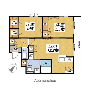 2026年2月完成 ARETE氷川台【2階】の間取り
