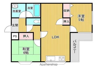 グランディール北畠【501号室】の間取り