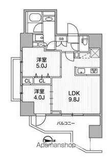 LUNIQ新御徒町Ⅰ【701号室】の間取り