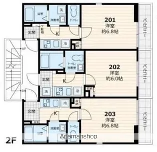 ヴィラ東高円寺【2階】の間取り