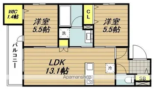 ミレ・ヴェルデ【303号室】の間取り