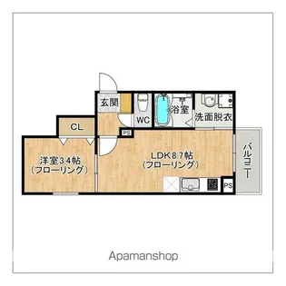 CasaGarden 筑紫野【1階】の間取り