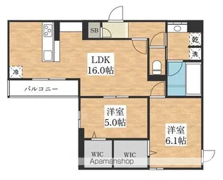 クラシスト背戸口【3階】の間取り