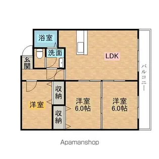 パレステート貝塚【101号室】の間取り