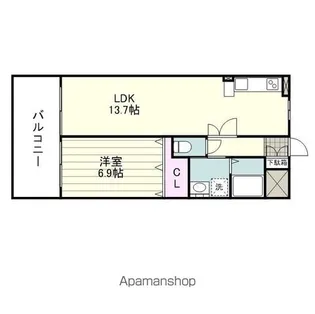 AーONEビル【602号室】の間取り