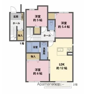 シャーメゾンみどりが丘【2階】の間取り