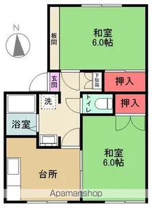 行屋前ハイツ【102号室】の間取り